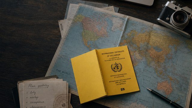 Plan podróży z listą szczepień i Międzynarodowa Książeczka Szczepień